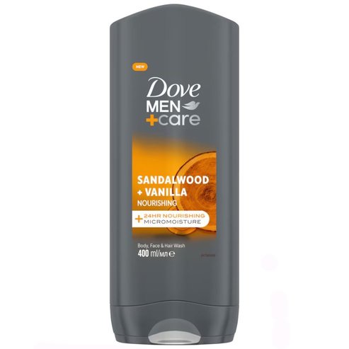 Dove Men Care Nourishing Sandalwood & Vanilla 3in1 Body, Face & Hair Wash 400ml