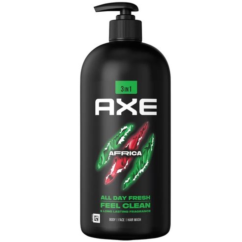 Axe Africa 3 in 1 Body - Face - Hair Wash XXL Шампоан - Душ гел с екзотичен аромат на африкански подправки, с помпа 900ml