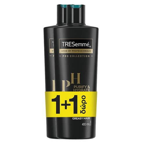 TRESemme Promo Purify & Hydrate Shampoo for Greasy Hair Шампоан за мазна коса и дълбоко премахване на косата 2x400ml