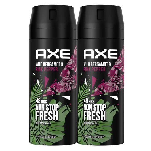 Axe PROMO PACK Wild Bergamot & Pink Pepper Non Stop Fresh 48h Deo Body Spray 2x150ml
