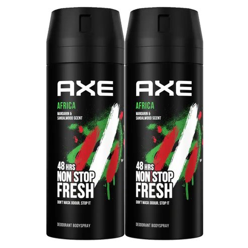 Axe PROMO PACK Africa 48h Non Stop Fresh Body Spray 2x150ml
