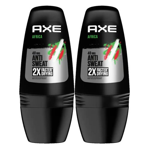 Axe PROMO PACK Africa Anti Sweat Antiperspirant Roll-On 48h 2x50ml (1+1 Подарък)