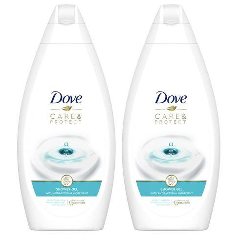 Dove Πακέτο Προσφοράς Care & Protect Shower Gel with Antibacterial Ingredient 2x500ml 1+1 Δώρο
