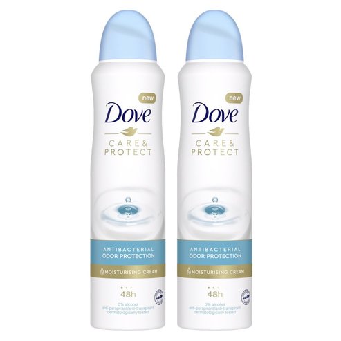 Dove PROMO PACK Care & Protect Antibacterial Odor Protection Spray with Moisturising Cream 2x150ml