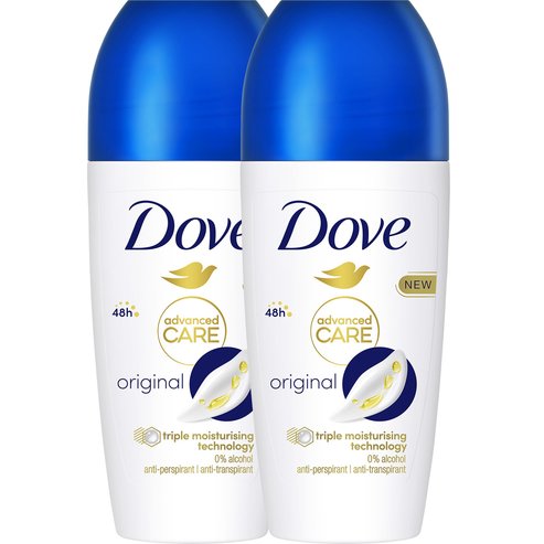 Dove PROMO PACK Roll-On Advanced Care Original 2x50ml (1+1 Подарък)