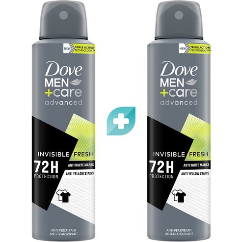 Dove PROMO PACK Men+ Care Advanced Invisible Fresh 72h Anti-Perspirant Spray 2x150ml (1+1 Подарък)