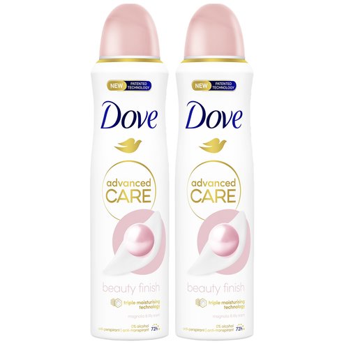 Dove PROMO PACK Advanced Care Beauty Finish 72h Anti-Perspirant Spray 2x150ml (1+1 Подарък)