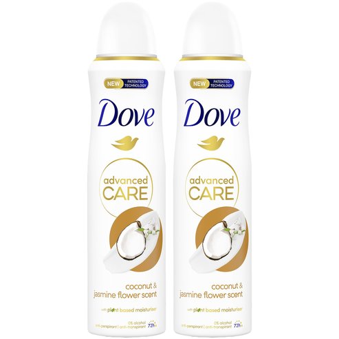 Dove PROMO PACK Advance Coconut & Jasmine Flower Scent 72h Anti-Perspirant Spray 2x150ml (1+1 Подарък)