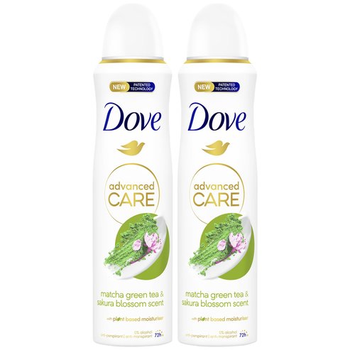 Dove PROMO PACK Advanced Care Matcha 72h Anti-Perspirant Spray 2x150ml (1+1 Подарък)