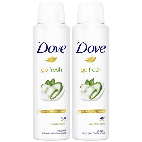 Dove PROMO PAACK Go Fresh 48h Anti-Perspirant Spray Cucumber & Green Tea 2x150ml (1+1 Подарък)