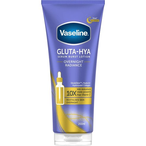 Vaseline Gluta-Hya Overnight Radiance Serum Burst Lotion хидратиращ нощен серум за тяло с дълбоко подхранване, за сияние & мека, кадифена кожа 200ml