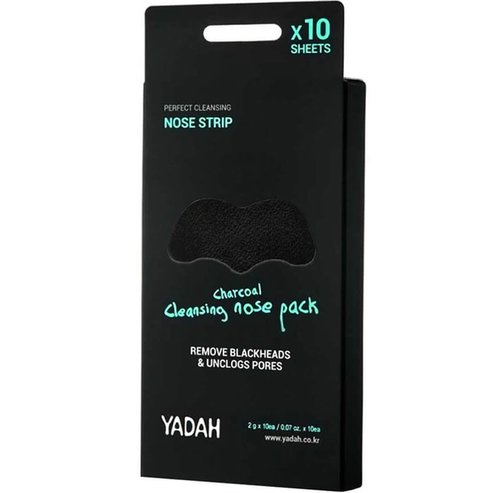 Yadah Charcoal Cleansing Nose Pack Nose Strip Ленти за почистване на порите на носа с въглен, премахват замърсяванията & излишния себум 10 броя