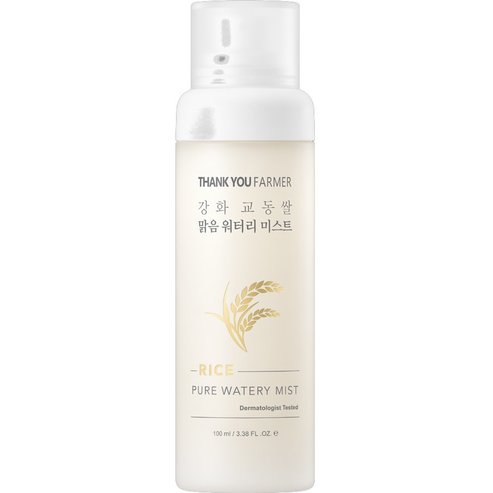 Thank You Farmer Rice Pure Watery Mist Освежаващ мист за лице с екстракт от ориз, който незабавно хидратира & ревитализира сухата, груба кожа 100ml