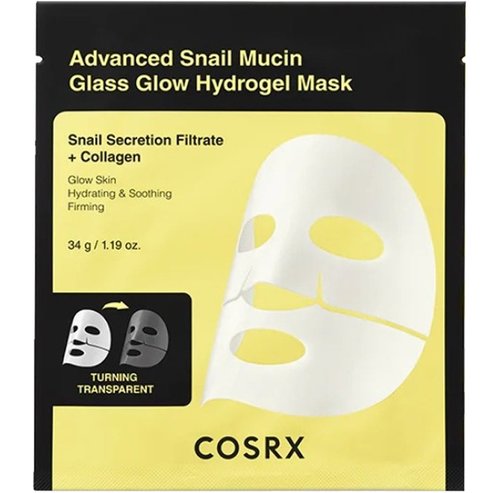 COSRX Advanced Snail Mucin Glass Glow Hydrogel Mask Хидрогелна маска с колаген и охлювен муцин за стегната кожа 1 брой