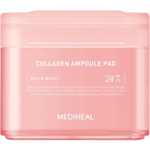 Mediheal Day & Night Collagen Ampoule Toner Pads Импрегнирани колагенови тампони с полезни съставки за незабавна хидратация & ревитализация на кожата 100 броя