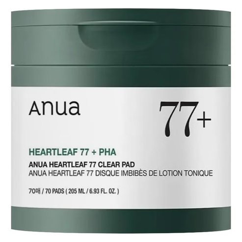 Anua Heartleaf 77 Clear Toner Pads Почистващи падове за лице със 77% успокояващ тоник Heartleaf за чувствителна или мазна кожа с тенденция към акне 70pads (205ml)