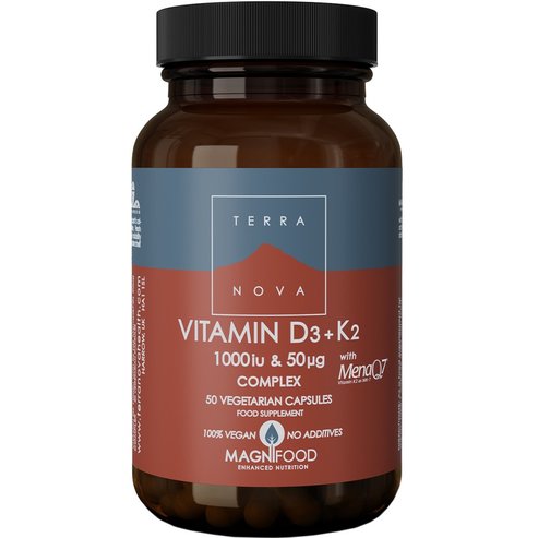 Terranova Vitamin D3 1000iu & K2, 50µg 50veg.caps