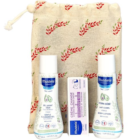 Mustela Подарък Cleansing Gel 50ml & Body Lotion 50ml & Vitamin Barrier Cream 10ml & Чантичка 1 бр
