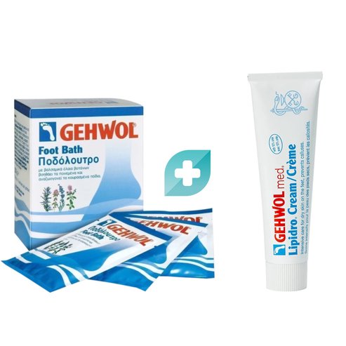 Gehwol Комплект Foot Bath 10 Sachets & Med Lipidro Cream 75ml