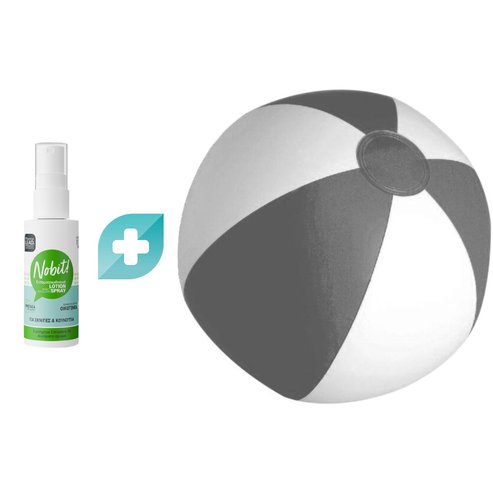 Pharmalead Комплект Подарък Nobit Insect Repellent Spray 30ml & Плажна топка сиво - бяло 1 бр