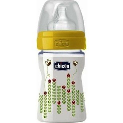 Chicco Well Being Шише за хранене със силиконов биберон, 150ml
