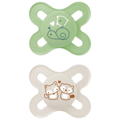 Mam Original Start Silicone Soother 0-2m Код 125SBc, 2 бр - Зелено / Сив
