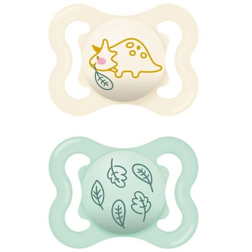 Mam Supreme Silicone Soother 2-6m+, 2 бр, Код 145SUc - Бежово / Светло зелено