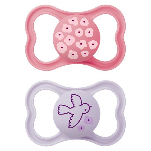 Mam Supreme Silicone Soother 16m+, 2 бр, Код 295SGc - Фуксия / Люляк