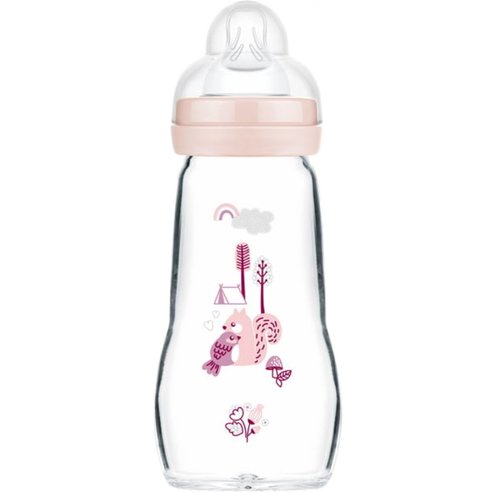 Mam Feel Good Premium Glass Bottle 2m+, 260ml, Код 375SG - Розов 2