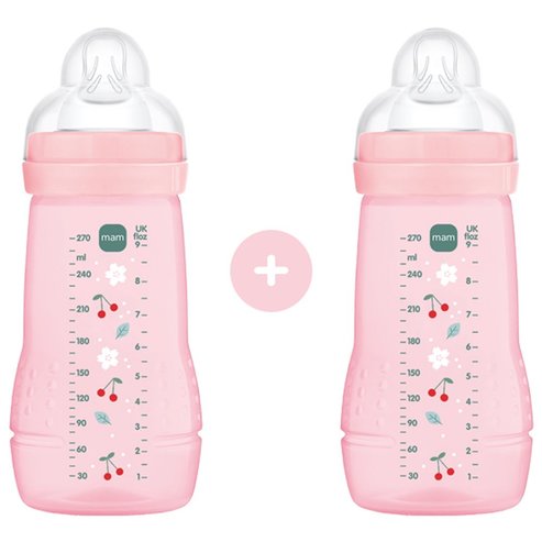 Mam Promo Easy Active Baby Bottle 2m+, Код 363SBc 270ml, 2 бр - розово