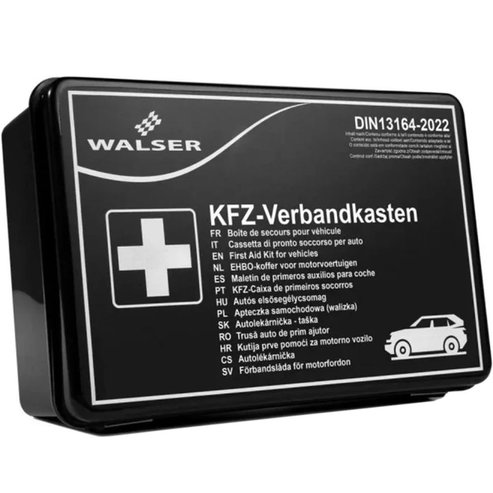 First Aid Car Kit 1 брой,Автомобилна аптечка за първа помощ със сертификация DIN 13164-2022 за незабавна грижа при всяко пътуване