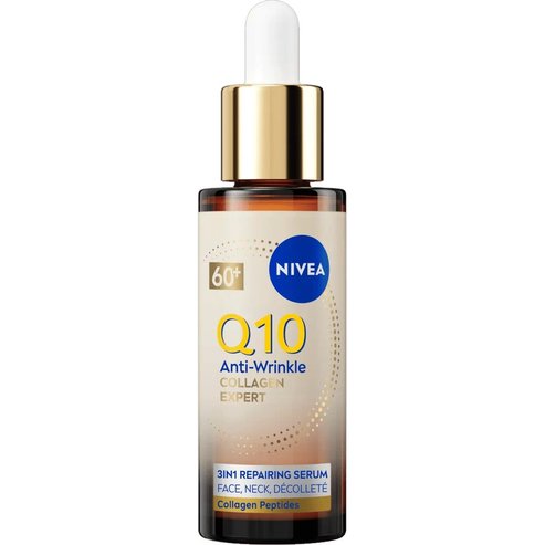 Nivea Q10 Collagen Expert Anti-Wrinkle Serum Антибръчков серум за лице, шия & деколте за деня & нощта за много суха & отпусната кожа 30ml