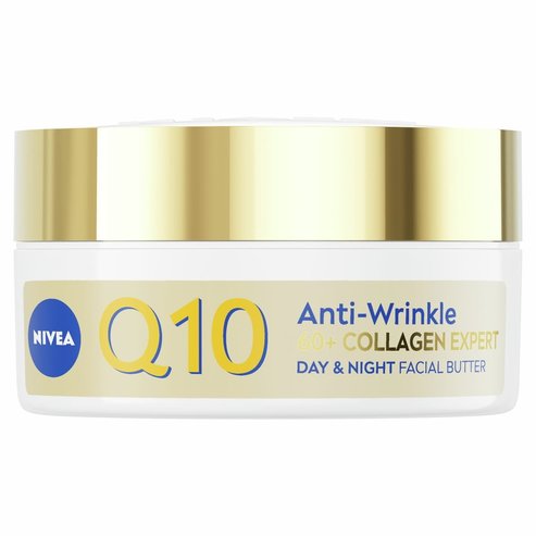 Nivea Q10 Collagen Expert Facial Butter Антибръчков крем с богата, кремообразна текстура за лице, шия & деколте за деня & нощта за много суха & отпусната кожа 50ml