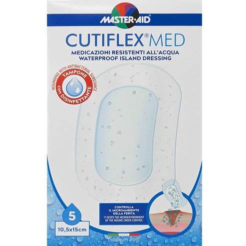Master Aid Cutiflex Med Waterproof Island Dressing 10.5x15cm 5 бр