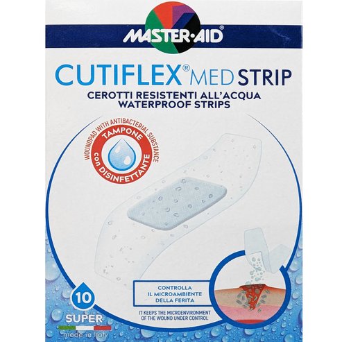 Master Aid Cutiflex Med Waterproof Strips 86x39mm 10 бр
