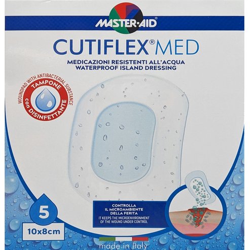 Master Aid Cutiflex Med Waterproof Island Dressing 10x8cm 5 бр