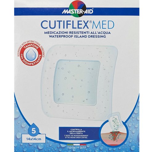Master Aid Cutiflex Med Waterproof Island Dressing 14x14cm 5 бр