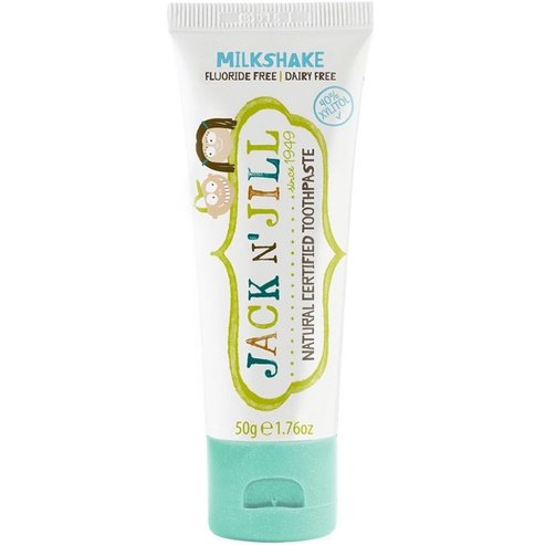 Jack n\' Jill Natural Certified 6m+ Toothpaste Натурална, сертифицирана паста за зъби с вкус на млечен шейк за първи зъби за бебета от 6 месеца 50g - Milkshake