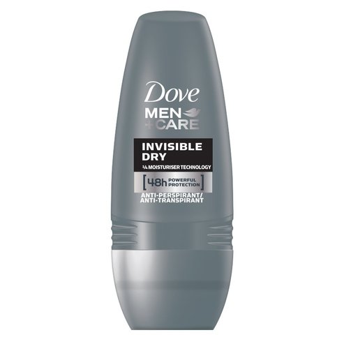 Dove Deo Roll On Men Care Invisible Dry Мъжки рол-он против изпотяване, Без следи от бели петна 50ml