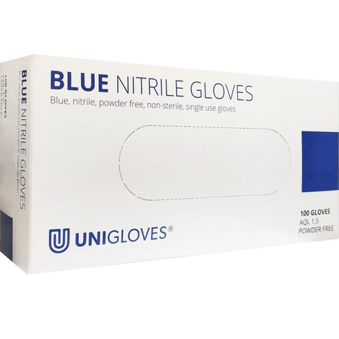 Unigloves Blue Nitrile Gloves Сини 100 бр - Medium