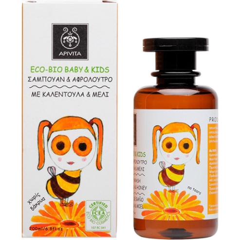 Apivita Eco Bio Baby Kids Шампоан Душ-гел с Календула & Мед 200ml