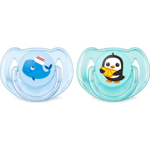 Avent Класическа морска силиконова ортодонтска залъгалка 6-18 месеца за момче 2брSCF169/37