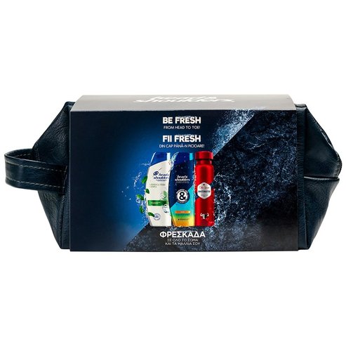 Head & Shoulders Be Fresh Promo Set Menthol Fresh Anti-Dandruff Shampoo 360ml, Sport Shampoo & Shower Gel 360ml, Old Spice Whitewater Deodorant Body Spray 150ml