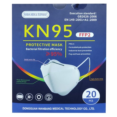 Wangbang Medical Technology Mask Защитни маски за еднократна употреба FFP2 NR KN95 Бяло 20 броя