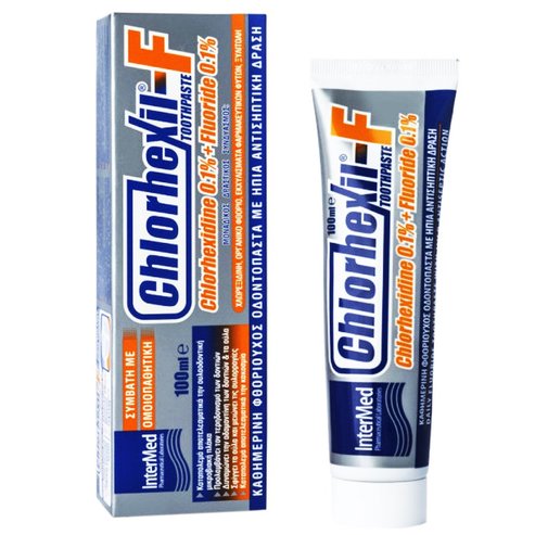 Intermed Chlorhexil-F Toothpaste Антибактериална  Флуорна Паста за зъби за ежедневна грижа за  венците и зъбите100ml