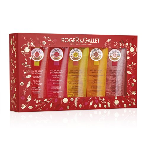 Roger & Gallet Gift Set Relaxing, Energising, Uplifting, Invigorating & Soothing Shower Gel 5x50ml