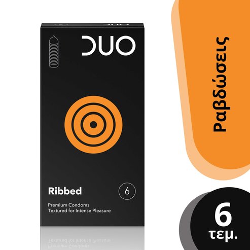 Duo Ribbed Презервативи с ивици 6 бр