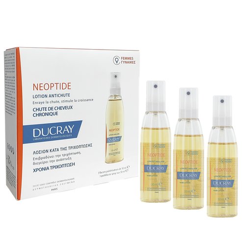 Ducray Neoptide Lotion Antichute Прогресивен лосион за лечение на косопад при жени 3 флакона x30ml