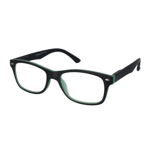 Eyelead Унисекс очила за четене Зелено - черен каучук E192