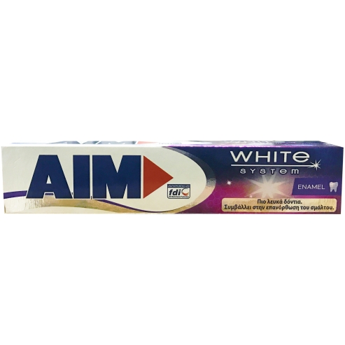 Aim White System Enamel Паста за зъби за по -бели зъби и поддържане на добро здраве на емайла 75ml